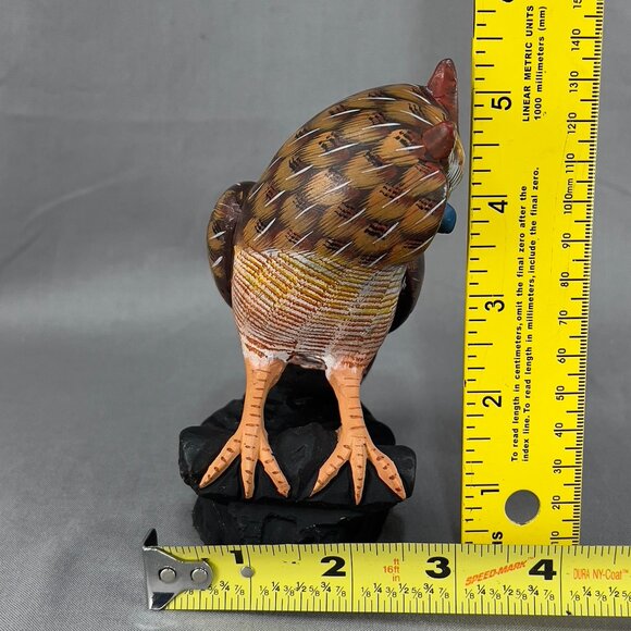 Vtg Action International Stone Art Owl Bird Hand Painted Brown Carved Figurine - Picture 14 of 15